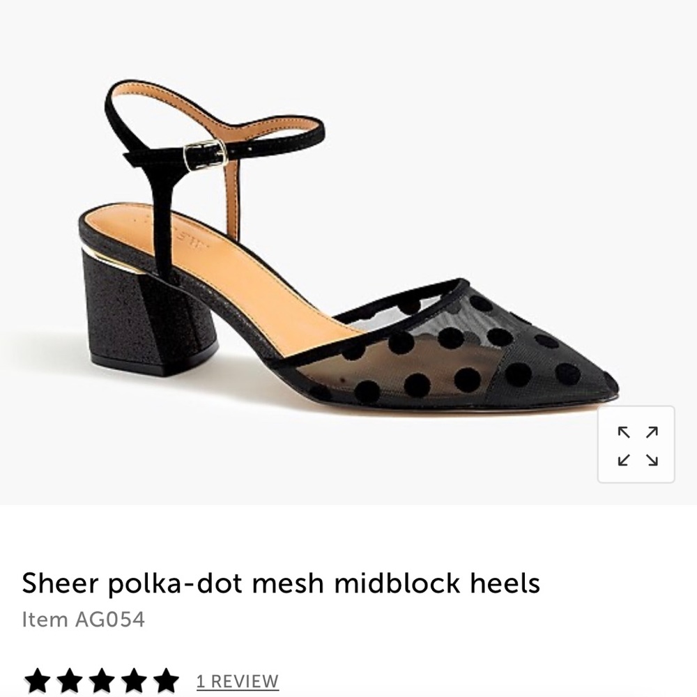 J. Crew sheer polka dot mid block heels